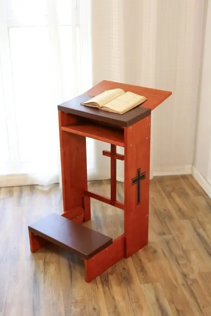 Wooden Church Prayer Bench Stool Table Chair Padded Kneeler Shelf Folding, Praye
