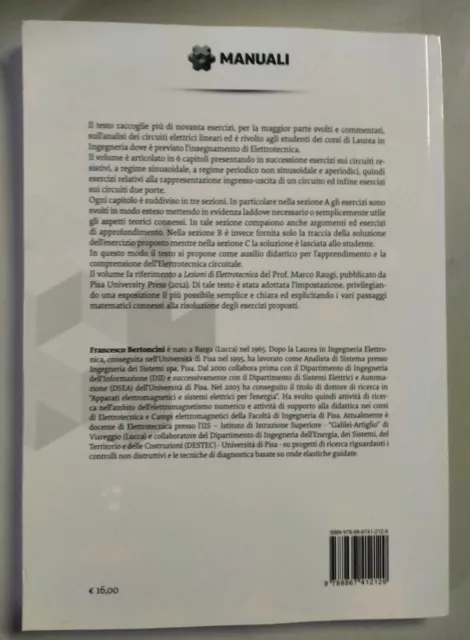 Eserciziario di elettrotecnica Francesco Bertoncini Libro come foto N 2