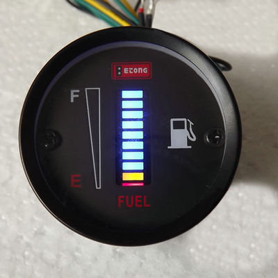 jauge de niveau de carburant 2 pouces indicateur LED affichage numérique intelligent lumière rouge alarme universelle pour voiture de Jauge de niveau de carburant 2 American Standards Blanc 