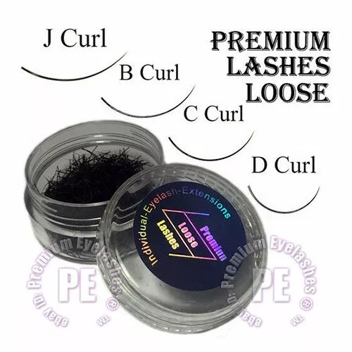 Individual Semi Permanent Eyelash Extensions J B C D Curl Loose False LARGE POT