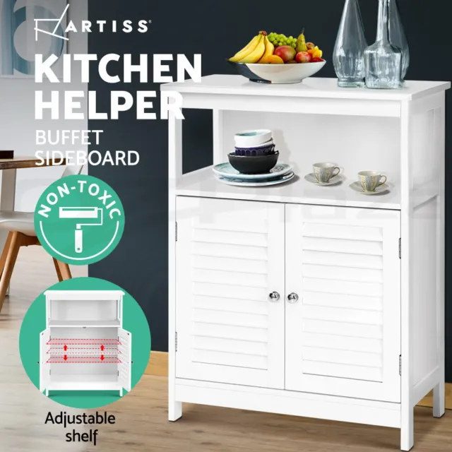 Artiss Bathroom Storage Cabinet Buffet Sideboard Kitchen Cupboard White Shelf