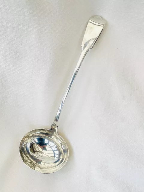 LARGE & HEAVY GEORGE IV SILVER SOUP LADLE- Robert Peppin,London, 1822