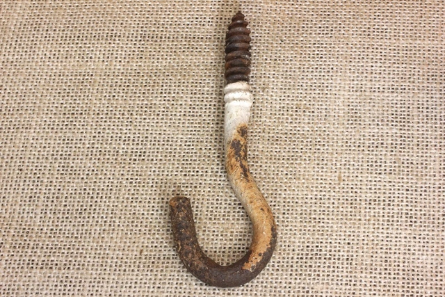 old hanging Plant Hook hanger 4 5/8 x 3/8” rustic vintage texture barn find