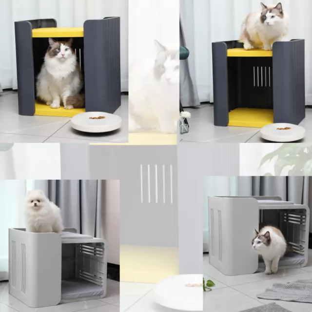 Cat Puppy Pet House Shelter Indoor Outdoor Fancy 2 Floor Pet Shelter Plastic New