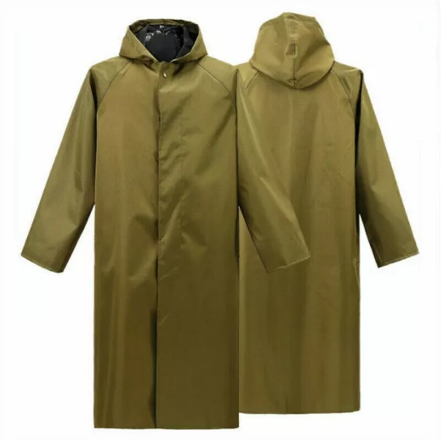 Unisex Raincoat Waterproof Hooded Rain Jacket Loose Long Coat Outdoor Work