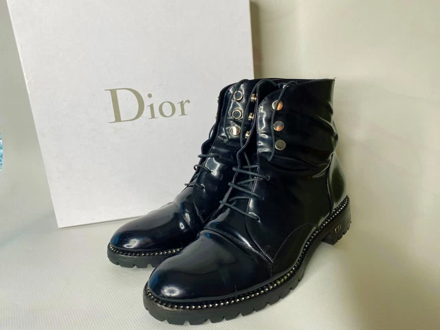 Christian Dior Leather Ankle Boots Womans Sm 0416 Size 38