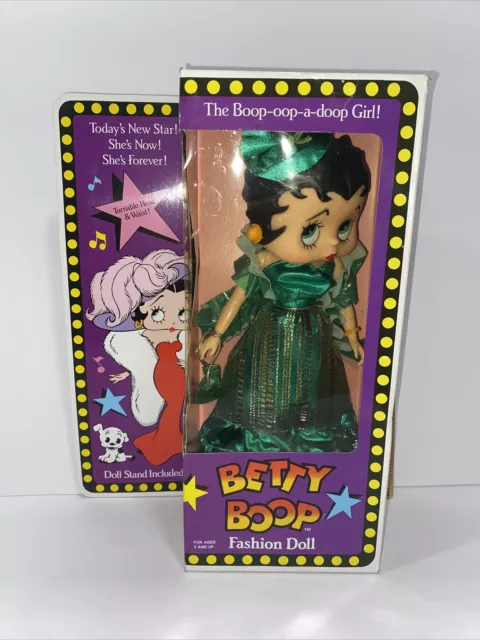 Betty Boop Fashion Doll Emerald Green Gown Stand 12" Tall 1986 By Marty Toy