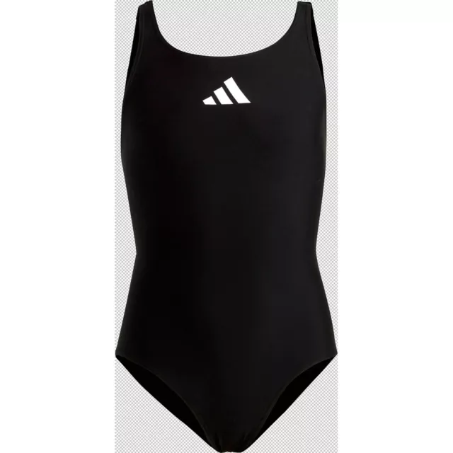 Adidas Mädchen Badeanzug Schwimmanzug  3 Bars    HR7477   schwarz-weiß