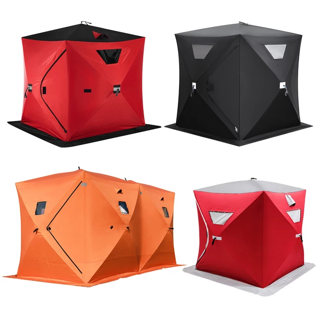 VEVOR ICE LAKE Fishing Shelter PopUp Insulated Tent w/Carry Bag for 2