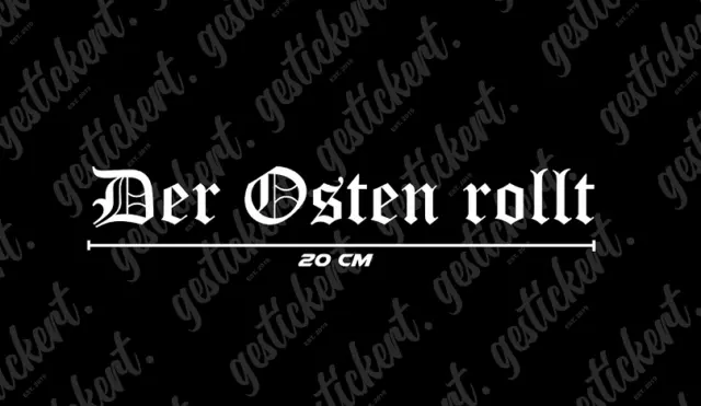 1X 20 CM Der Osten rollt Aufkleber Sticker DDR Auto Trabi Trabant