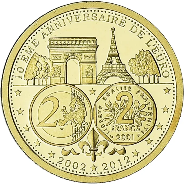 [#1179076] France, Medal, 10ème Anniversaire de l'Euro, 2012, MS(65-70), Gold