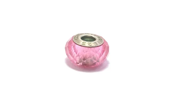 Genuine Silver 925 Chamilia Pink Faceted Glass Charm  PH1421