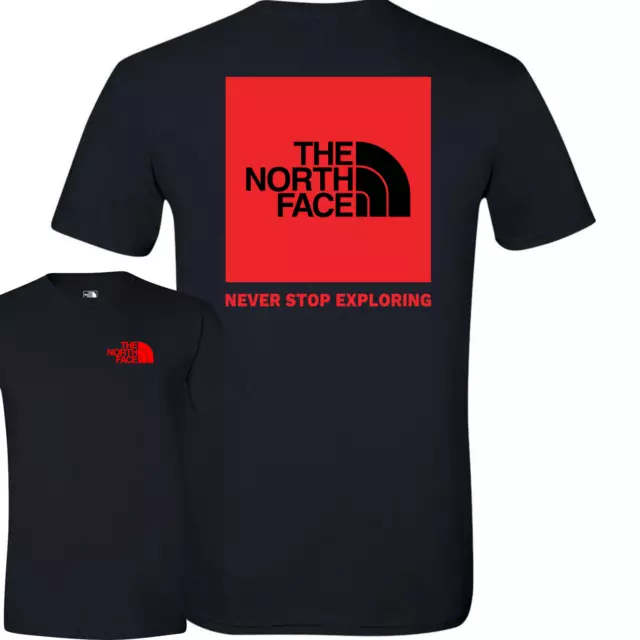 The North Face Box NSE Logo T-Shirt Men's Tee TNF Black & TNF Red XL New