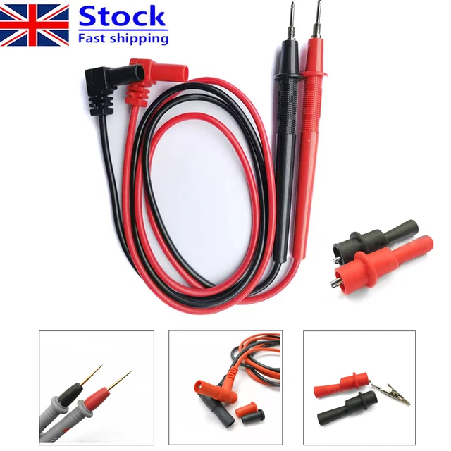 MULTIMETER TEST LEADS fit Fluke Meter Electrical Alligator Probes Clip