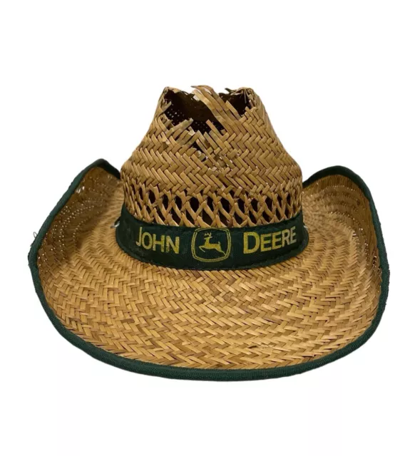 John Deere Straw Panama Hat Sun Farming Trucker Farmer Tractor Spring Break