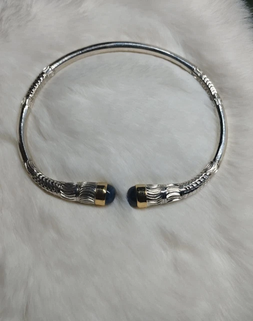Jonc Homme Argent Massif Vangovango - Saphir Cabochon, Neuf Avec étiquettes