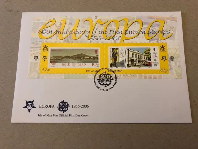 Isola di Man FDC 2006 50° anniversario primi francobolli Europa MS