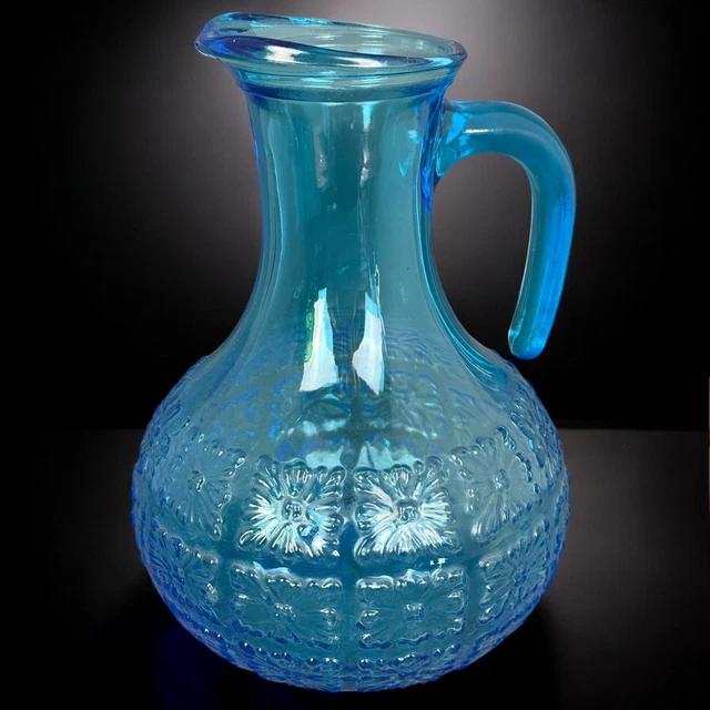 Carafe Pichet En Verre Vintage 1900 – Transparent, Avec Bulles Et Défauts D'époque, Hauteur 16cm