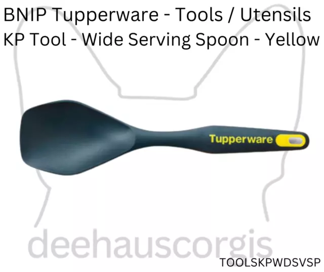 Brand New in Packaging Tupperware KP Tool - Wide Serving Spoon - Yellow