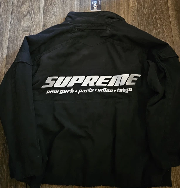 SUPREME BRUSHED TWILL Zip Jacket Black Size Medium FW22 $280.00