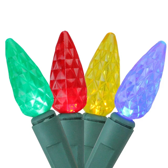Hofert 120 LED C6 Multi-Color Christmas Lights 8 Functions Green Wire