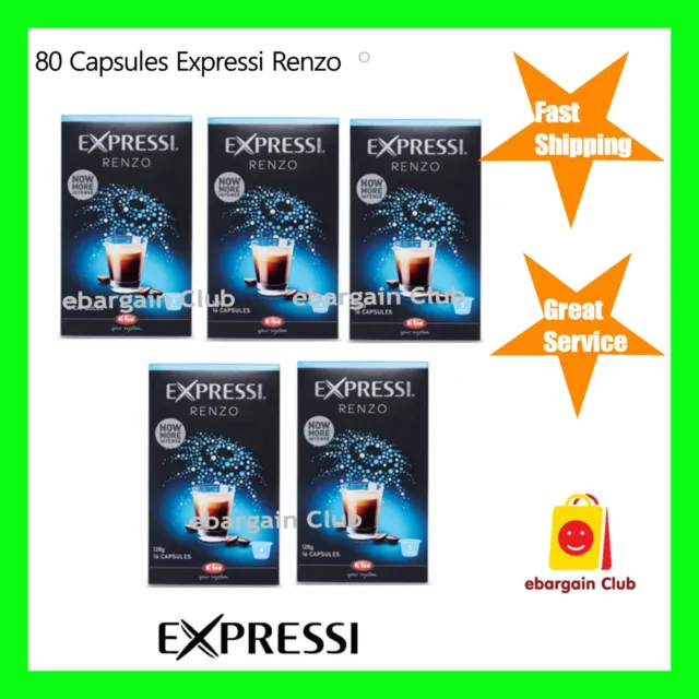 80 Capsules Expressi Coffee Pods Renzo Value Pack (5 boxes) ALDI eBC
