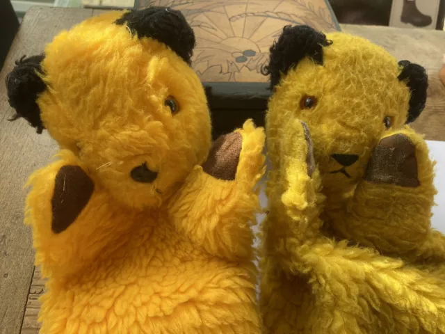 Two vintage sooty hand puppet