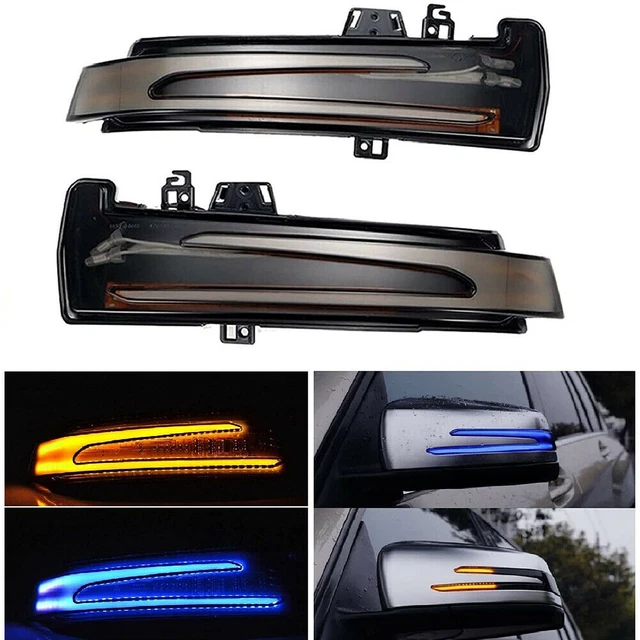2X SEQUENTIAL LED Side Mirror Turn Signal Light For Mercedes Benz C E S