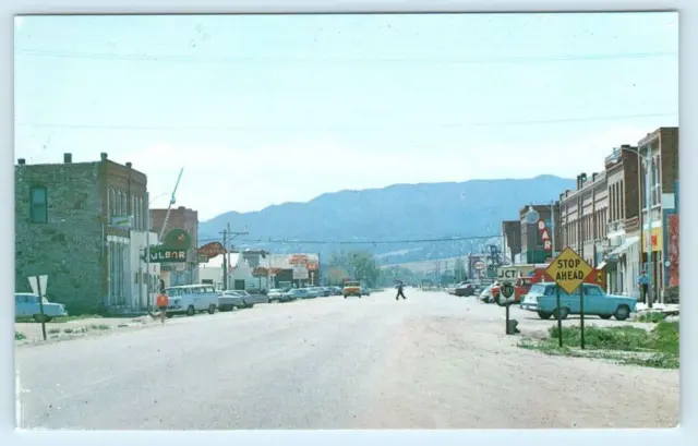 BOULDER, Montana MT ~ STREET SCENE ca 1960s Jefferson County  Postcard