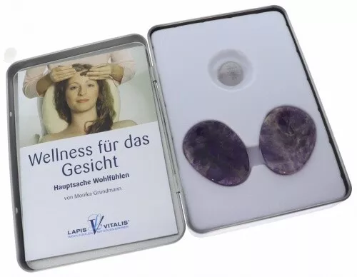 Lapis Vitalis® - pietre oculari coppia ametista incl. sfera cristallo di rocca e istruzioni