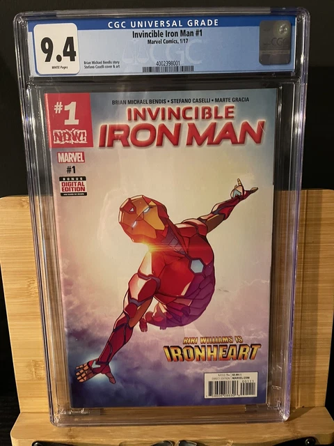 INVINCIBLE IRON MAN 1 CGC 9.4 Riri Williams Iron Heart FIRST SOLO SERIES 2017