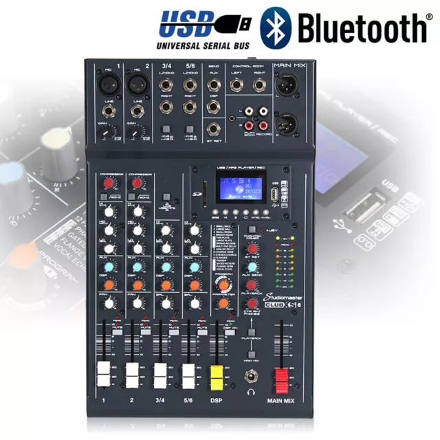 CHOICE Studiomaster CLUB XS Channel Mixer Desk USB SD Recorder Bluetooth