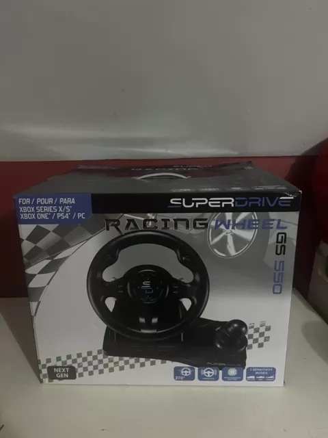 Superdrive GS550 Racing Steering Wheel with Pedals, Paddles and Shifter - Black