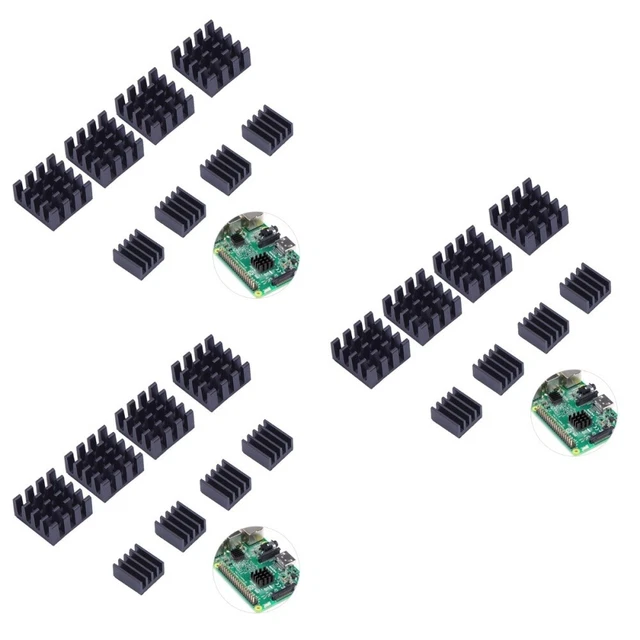 24 pièces aluminium noir refroidisseur de dissipateur thermique compatibles pour