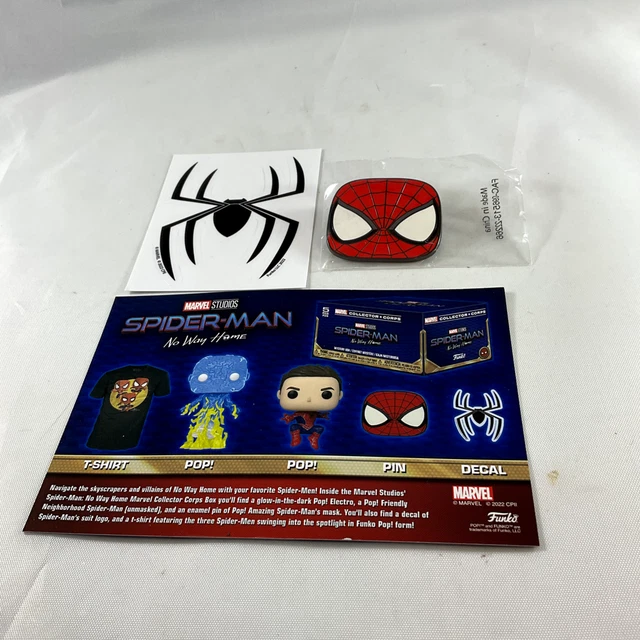 SPIDERMAN MASK PIN and SpiderMan Suit Logo Decal Marvel Collectors