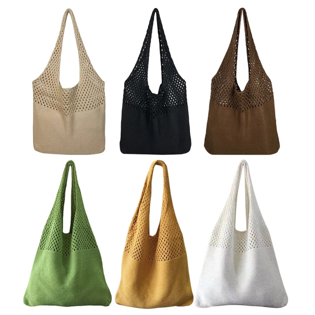 Korean Hollow Woven Shoulder Bags Women Knitting Handbags Summer Beach Totes FS2
