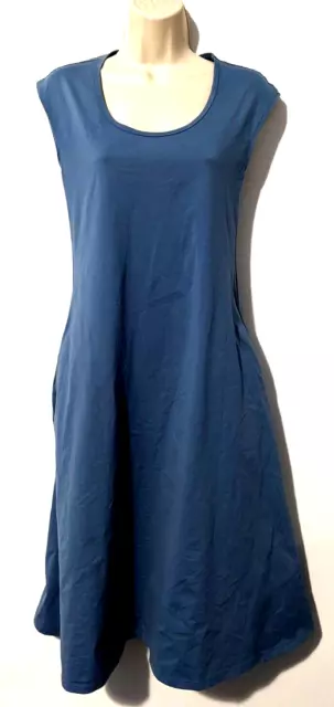 Uniqlo x Theory Women's Sleeveless A-Line Dress Size Small Blue Stretch