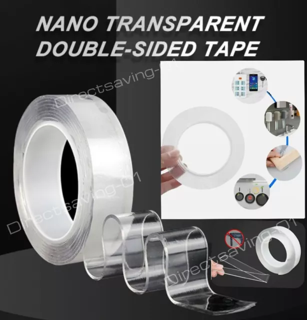 1/2PCS Double-Side Nano Tape Gel Traceless Clear Invisible Adhesive Transparent