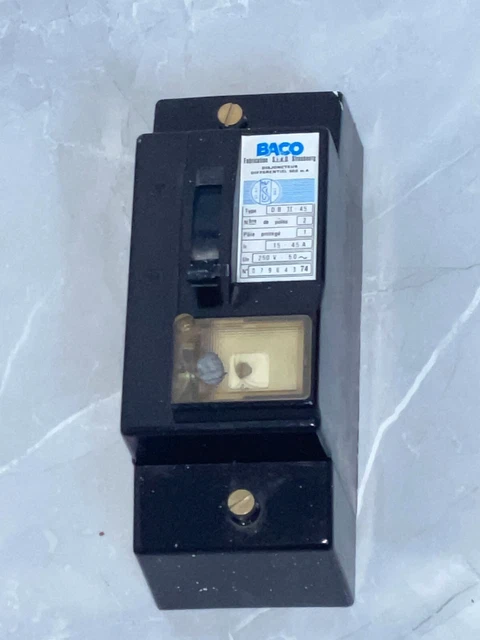 Encien disjoncteur differentiel  500 mA 15/45A année 1974  , 74 BACO