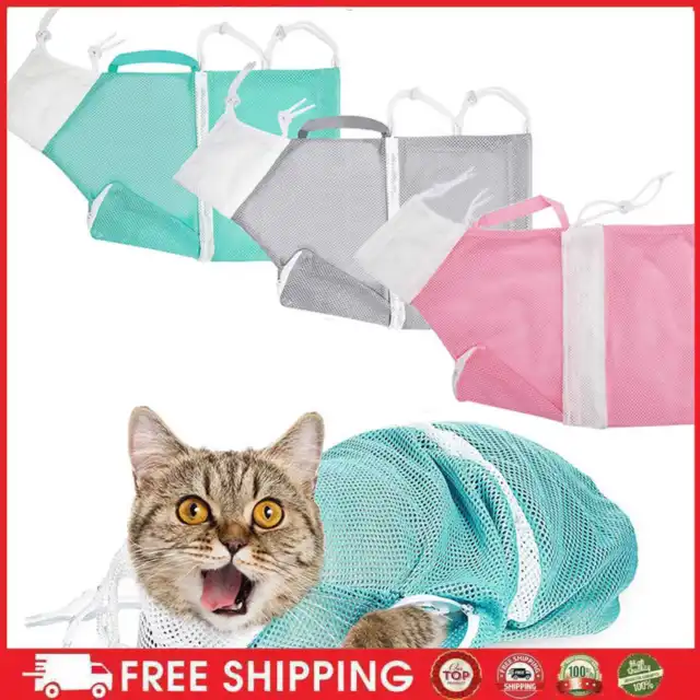 Bolsas para gatos para baño malla de poliéster mascota bolsa de retención de uñas productos para mascotas
