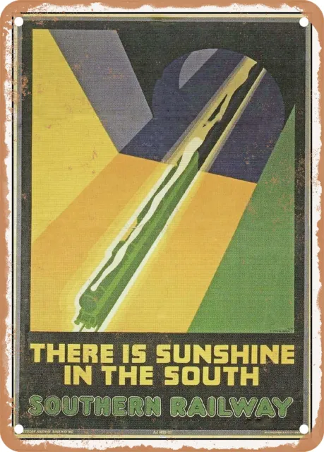 METAL SIGN - 1930 There is Sunshine in the South Southern Railway Vintage Ad