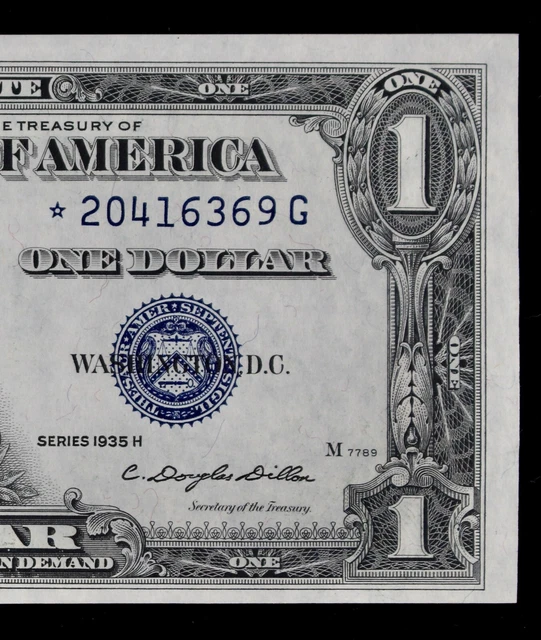 $1 1935H Star CU Silver Certificate *20416369G one dollar, series H Replacement