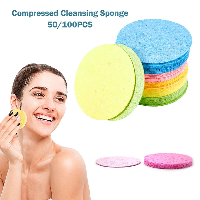 Esponja limpiadora facial de celulosa natural comprimida al por mayor 50/100 piezas