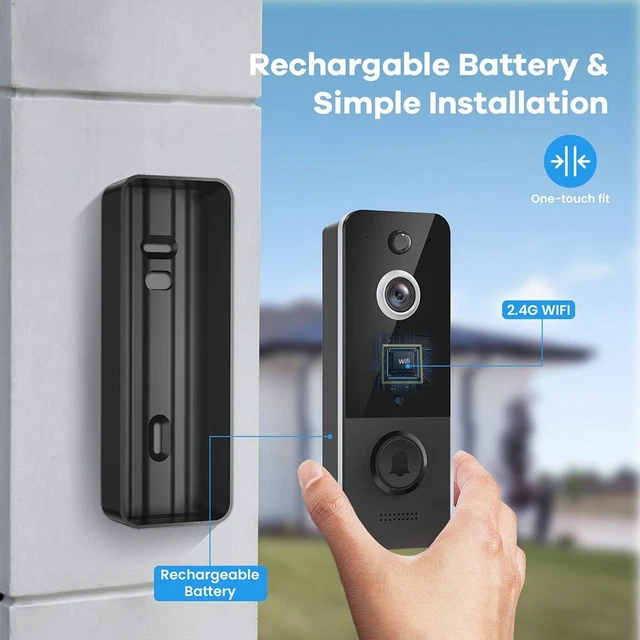 Campanello WiFi impermeabile con visione notturna immagini cristalline sicurezza migliorata