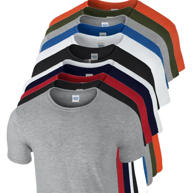 Mens Gildan Softstyle T shirt 5 or 3 Pack Unisex Plain Cotton Bulk T-Shirt Mixed