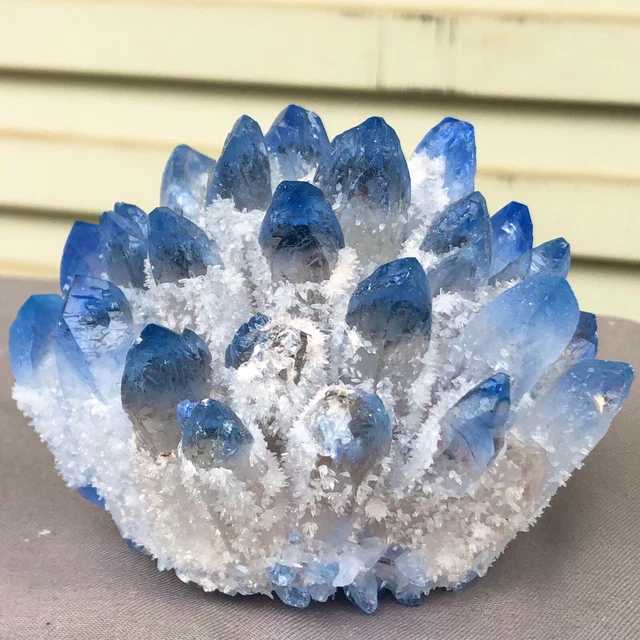 553g  New Find blue Phantom Quartz Crystal Cluster Mineral Specimen Healing 2
