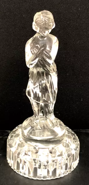 Vintage 8.5" Cambridge Glass Draped Lady Bashful Charlotte 10 Holes Flower Frog