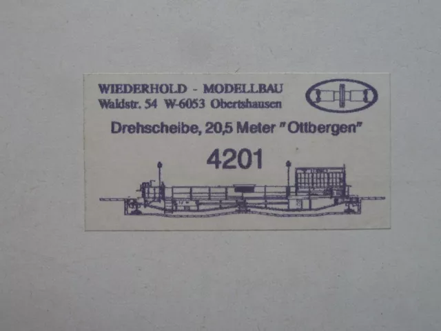 Wiederhold Drehscheibe Ottbergen, H0, Originalbausatz, wie neu!