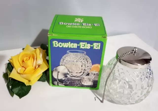 WMF Bowlen Eis Ei Glas Edelstahl Original VP Vintage Eiskübel Getränke Kühler