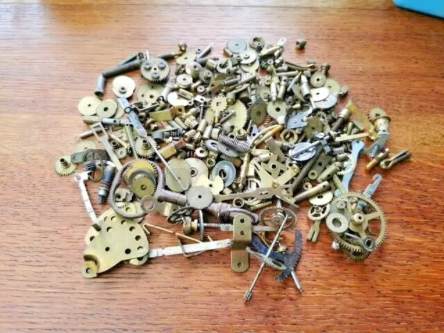 Job Lot of Vintage Clock Parts, Mostly Wheels, Various Parts for Clockmaker